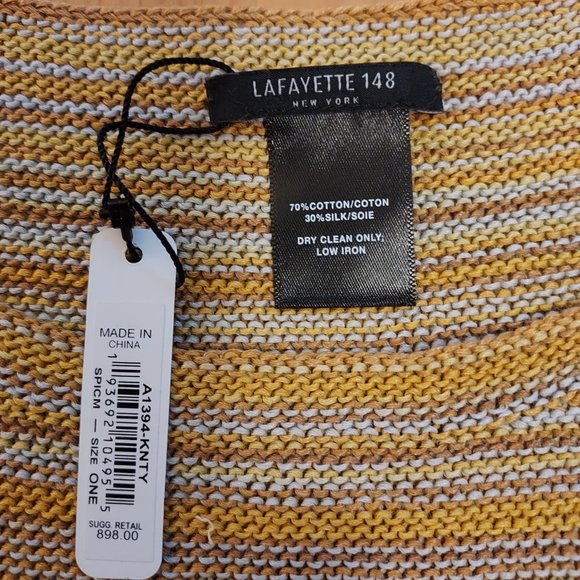 Lafayette 148 New York cotton silk poncho one size - Picture 7 of 7